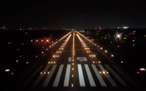 Runway at night